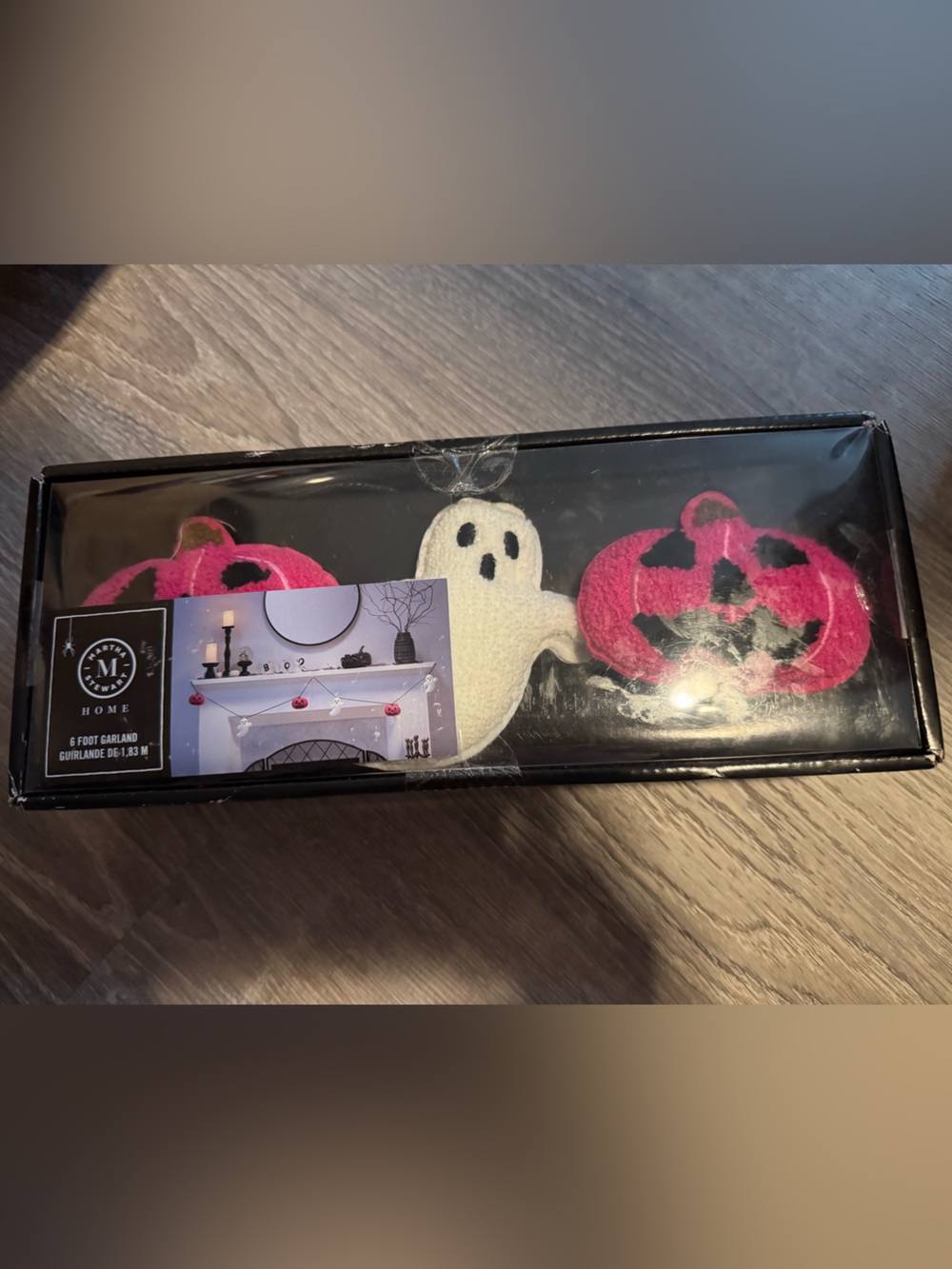 Martha Stewart Pink Pumpkin and White Ghost Felt Garland 6’